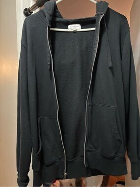 Goodfellow & Co Black Zip Hoodie with Silver Hardware Small